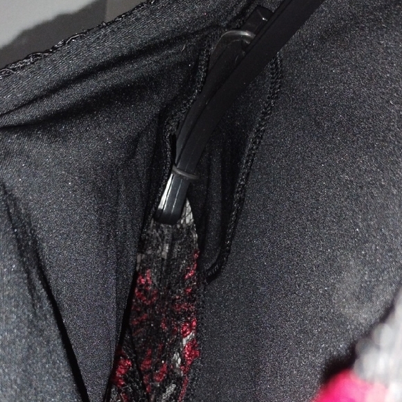 Express Red and Black Lace Floral Bodysuit - Picture 7 of 15